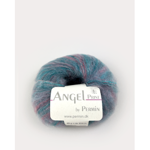 Angel Print by Permin - 884753 petrol/rosa 