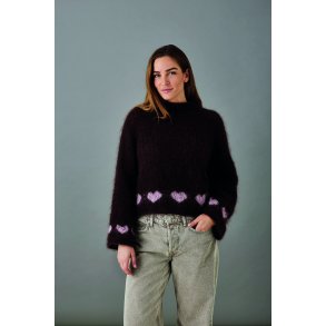Bella by Permin - 8932112 Raglansweater med hjerter