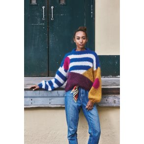 Bella by Permin - 893236 Grafisk sweater med striber og prikker