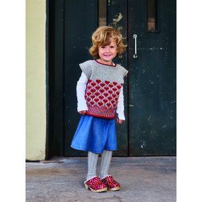 Emma by Permin - 893757 Vest med hjerter str.1-4 r