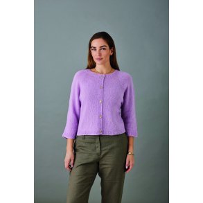 Hannah by Permin - 890124 Cardigan med  rme og mnsterstrik raglan