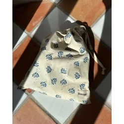 Knitter's String Bag - Midnight Blue Flower - PetiteKnit