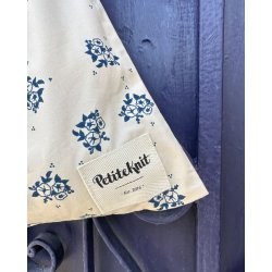 Knitter's String Bag - Midnight Blue Flower - PetiteKnit