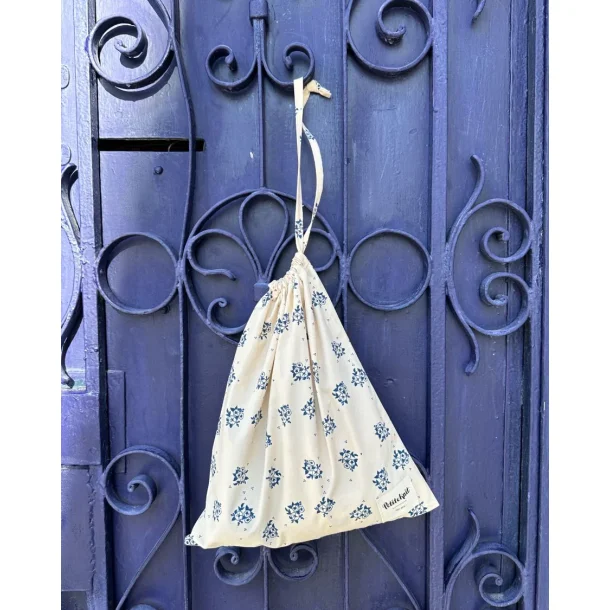 Knitter's String Bag - Midnight Blue Flower - PetiteKnit