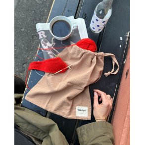 Knitter's String Bag - Praline Seersucker - PetiteKnit 2 sortering