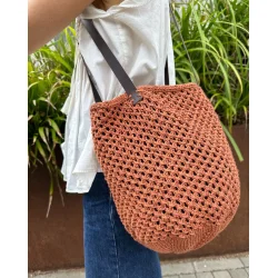 L�derstropper til French Market Bag - M�rkebrun - PetiteKnit