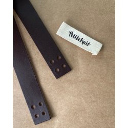 L�derstropper til French Market Bag - M�rkebrun - PetiteKnit