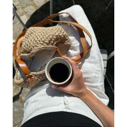 L�derstropper til French Market Bag - M�rkebrun - PetiteKnit