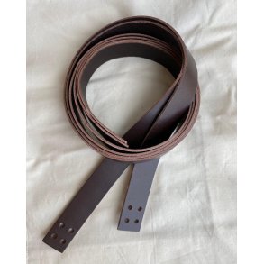 L�derstropper til French Market Bag - M�rkebrun - PetiteKnit