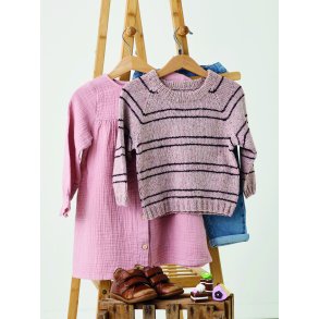 Luna by Permin - 899055 Raglanbluse med striber