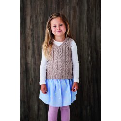 Luna by Permin - 899057 Vest med fletm�nster og v-hals str. 2-10 �r