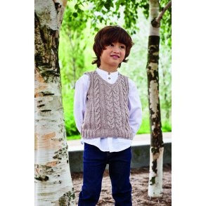 Luna by Permin - 899057 Vest med fletm�nster og v-hals str. 2-10 �r