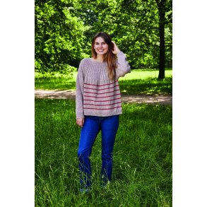 Luna by Permin - 899059 Bluse med ribb�restykke og striber