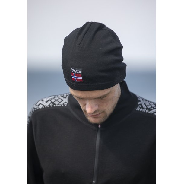 Viking Beanie tynd hue - Sort