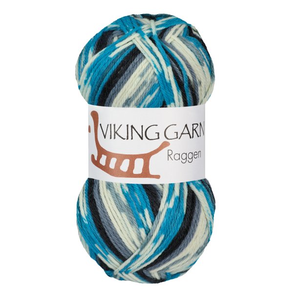 Viking Raggen - 723 turkis-hvid