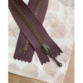 Lynl�s til Zipper Sweater / Zipper Slipover - Chokoladebrun 35 cm