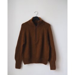 Lynls til Zipper Sweater / Zipper Slipover - Chokoladebrun 35 cm