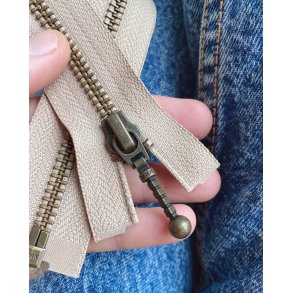 Lynl�s til Zipper Sweater / Zipper Slipover - Sand 35 cm