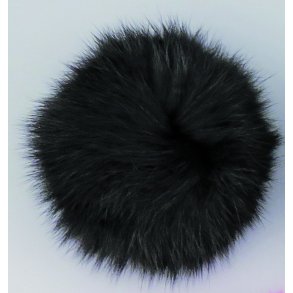 Pompon Kvast Kaninh�r - sort 100 mm.